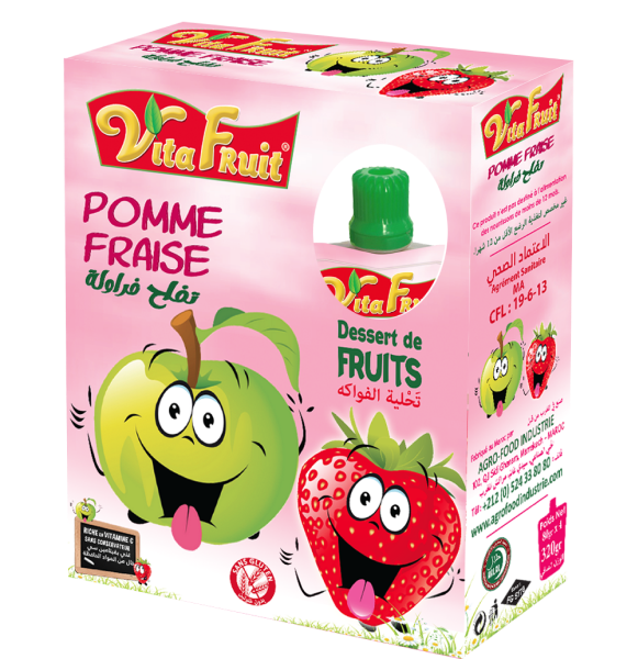 GOURDES DE DESSERT DE FRUITS » POMME FRAISE » 4x80G